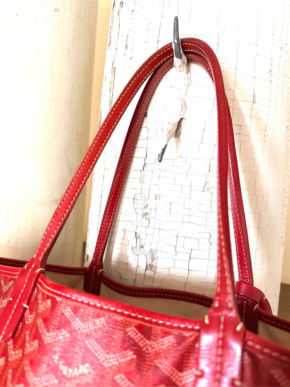 GOYARD Saint Louis PM Red Goyardine Tote Bag + Pouch - Picture 6 of 16